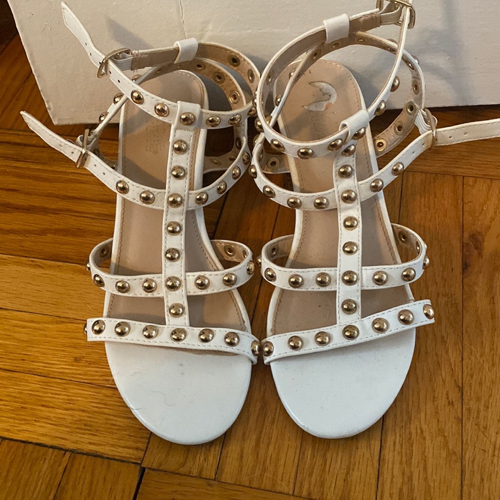 Studded White Sandals